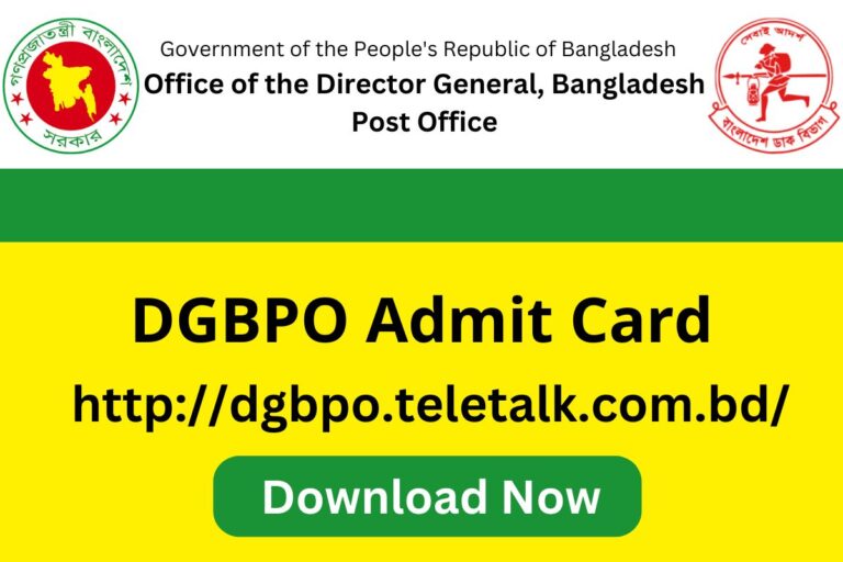 DGBPO Admit Card 2024 – Download Now!