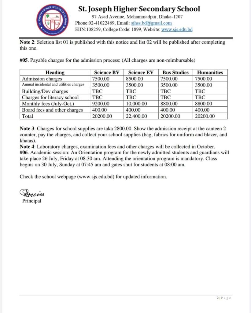 St Joseph College Admission 1