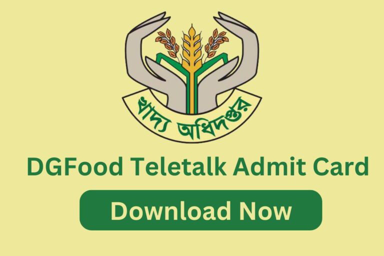 DGFood Teletalk Admit Card 2024 – Download Now