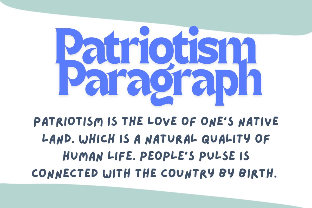 Patriotism Paragraph