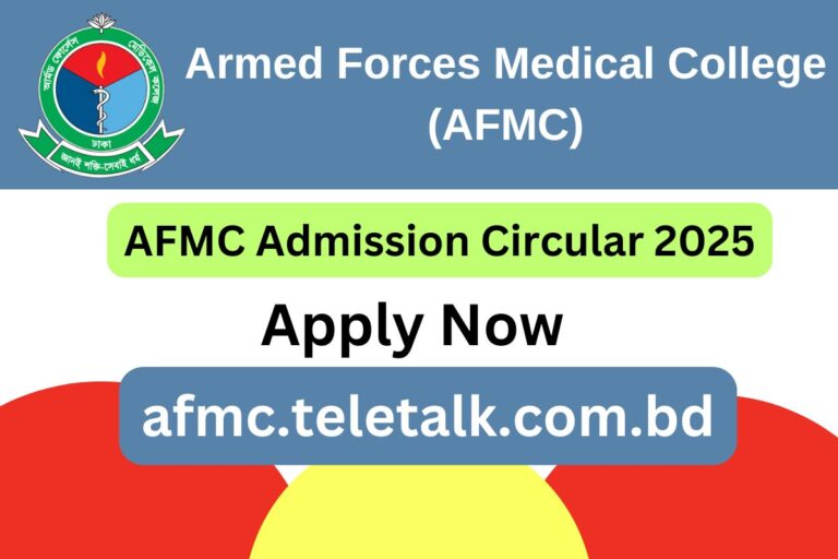 AFMC Admission Circular 2025 – afmc.teletalk.com.bd (Apply Online)