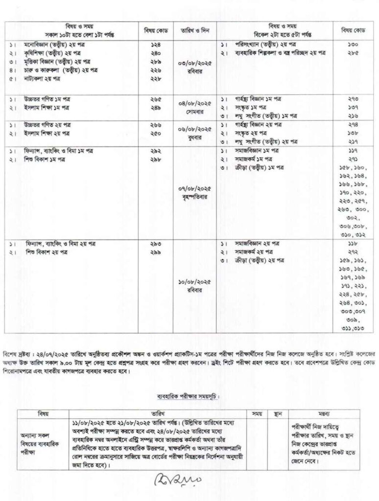 HSC Routine 2025 - PDF Download All Education Board - ResultKoi